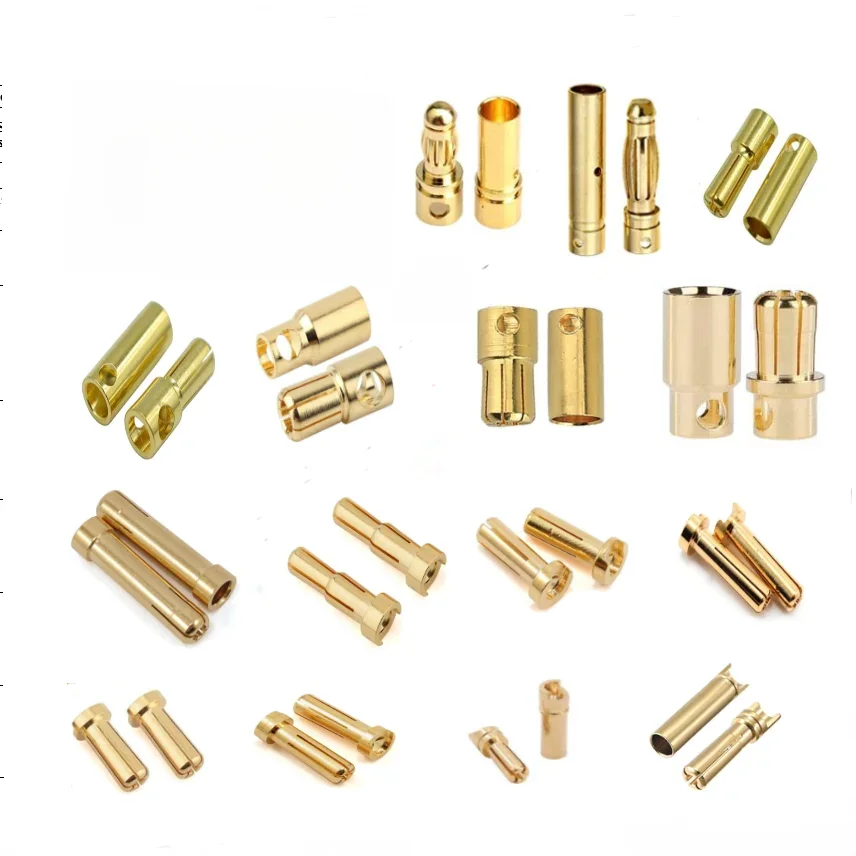 Connecteur Mâle Femelle à Profil Bas pour Moteur ESC de Batterie RC Lipo, 10 Paires, Plaqué Or, 2/3/4/5/5.5/6.0/6. 2/5/8mm