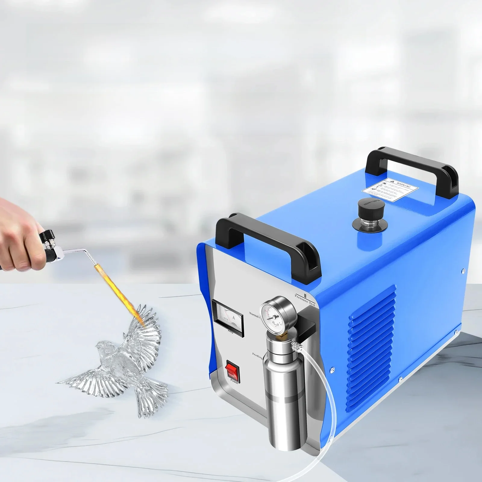 220V Waterstof Zuurstof Vlam Polijstmachine, H160/H180 75L/H/95L/H Acryl Polijstmachine HHO Generator Water Lasser met Vlampistool - afbeelding 2