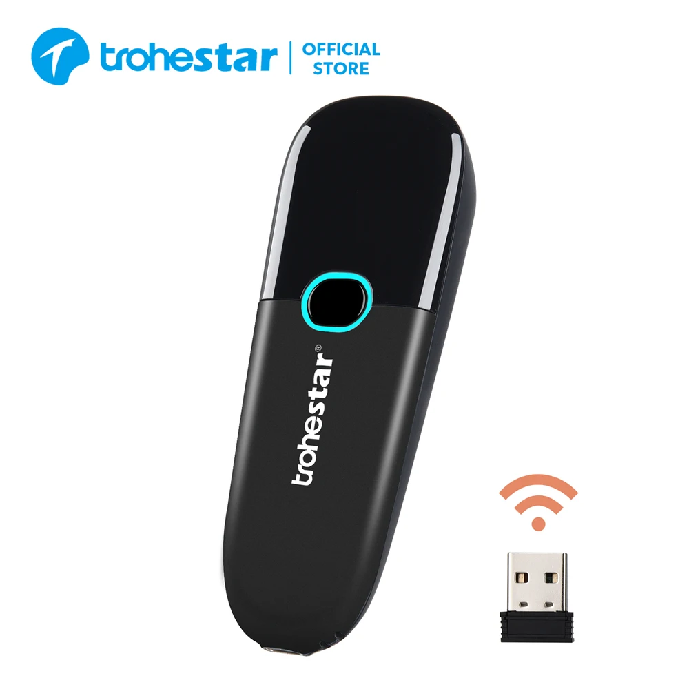 

Trohestar Mini Barcode Scanner 1D 2D Bar Code Reader 2.4GHz Wireless Bluetooth-compatible Handheld BarCode Reader Scannes