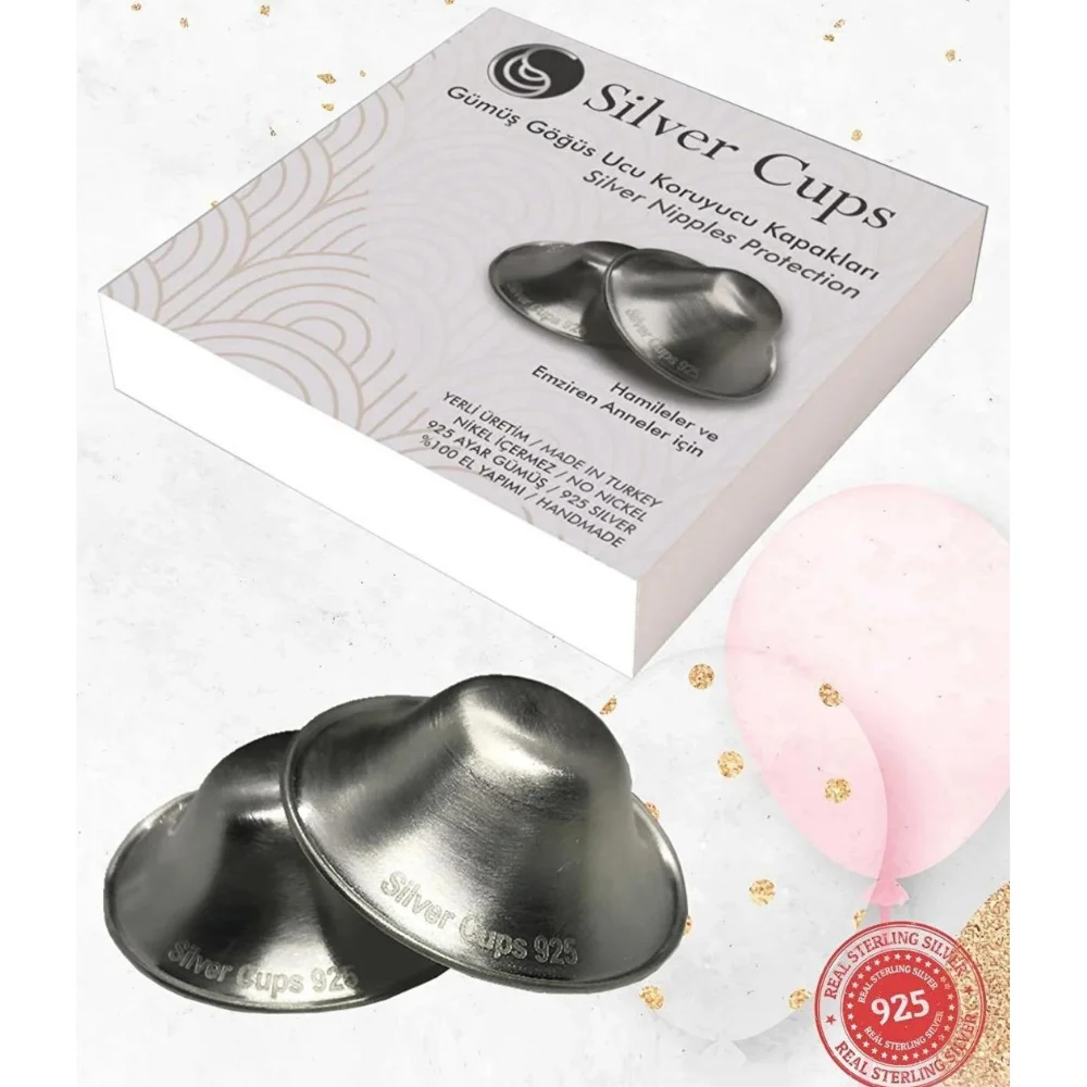 Silver Nursing Cups Breast Care Shells Mom Reusable Soother Cracked Healing Nipples Breastfeeding Silverette Mother Pads Shield