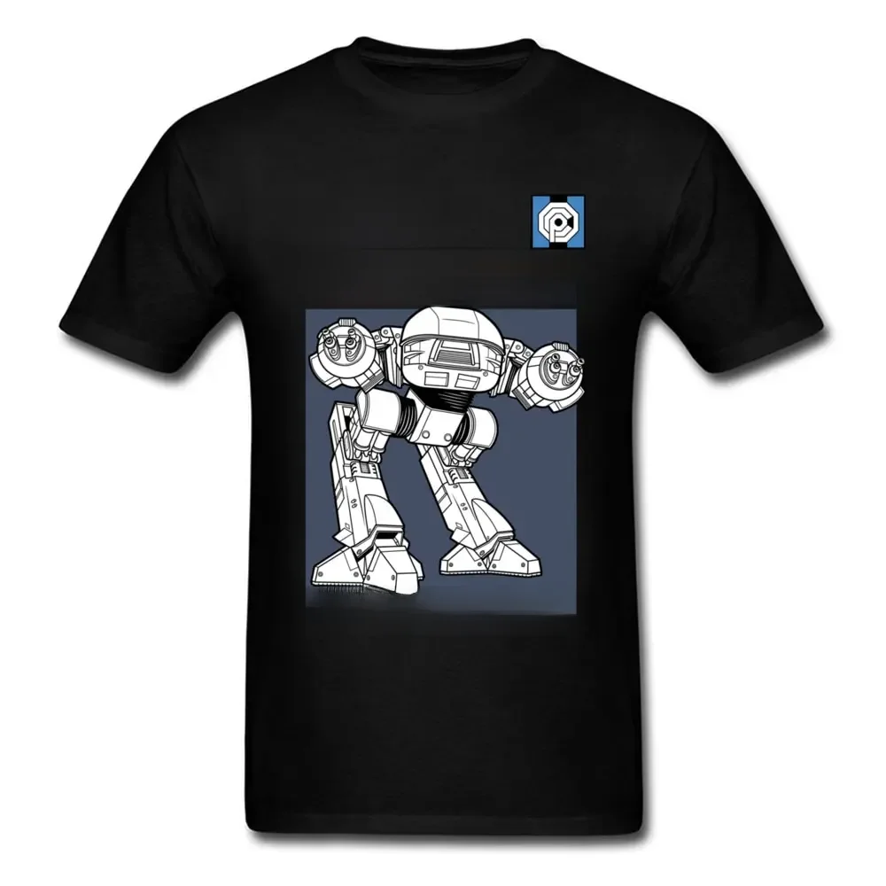 Blau Männer T Shirt Sommer Mode Casual T-shirt Druck Roboter ED 209 männer Top Qualität Volle