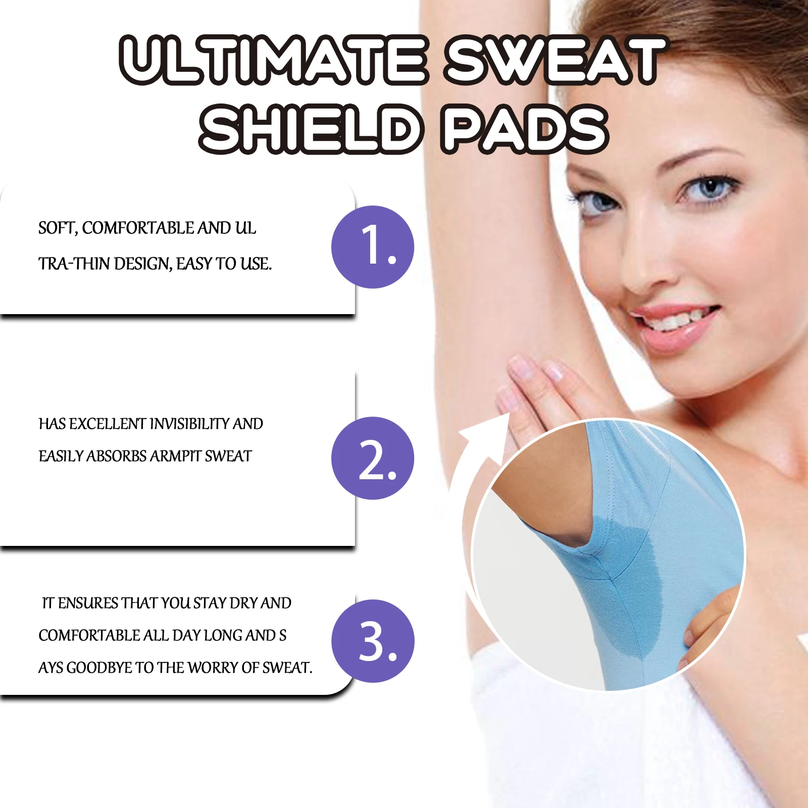 Portable Breathable Underarm Antiperspirant Patch Invisible Stay Dry Absorbent Stickers Disposable Comfortable Armpit Sweat Pads