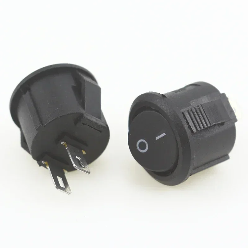 5 sztuk/10 sztuk 16mm średnica małe okrągłe przełączniki kołyskowe łodzi czarny Mini okrągły czarny biały czerwony 2 Pin ON-OFF przełącznik kołyskowy — zdjęcie 2