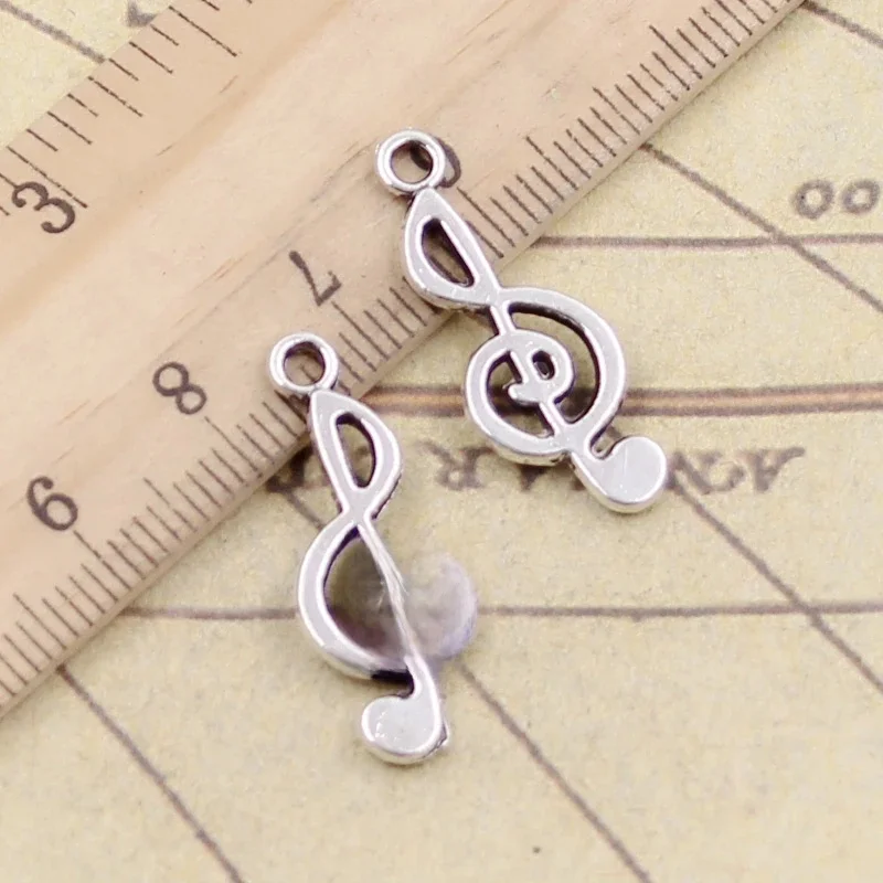 20 sztuk Charms nuta 26x10mm tybetański brąz srebrny kolor wisiorki antyczne tworzenie biżuterii DIY Handmade Craft — zdjęcie 2