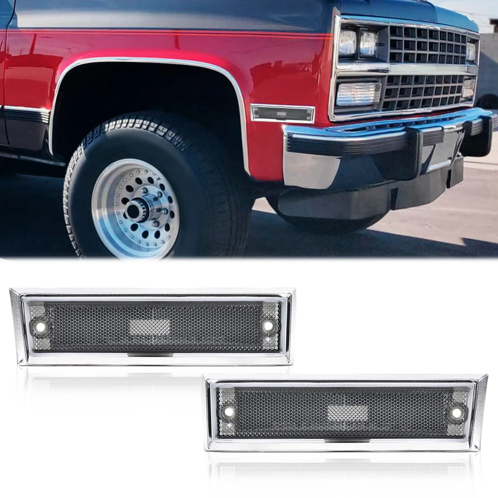 

1 Pair Front Side Marker Light Lamp Fit for 1981-1991 Gmc Chevy Pickup Truck Waterproof Snowproof Dustproof Car Accessories