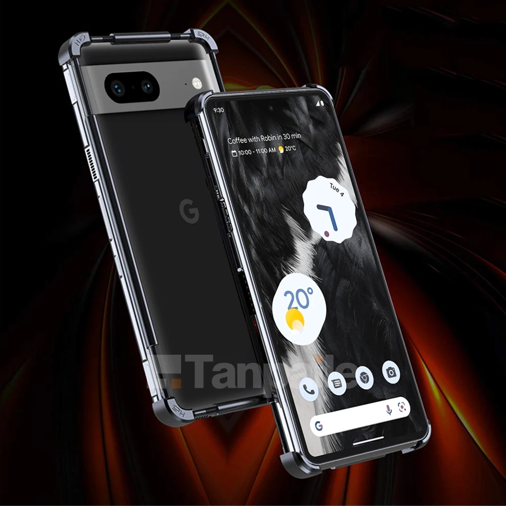 Tanpaile Luxury Stainless Aluminum Metal Bumper Border Case for Google Pixel 7 Pro 8 6 6a 5a 5 4a 4 4G 5G Shockproof Lock Cover