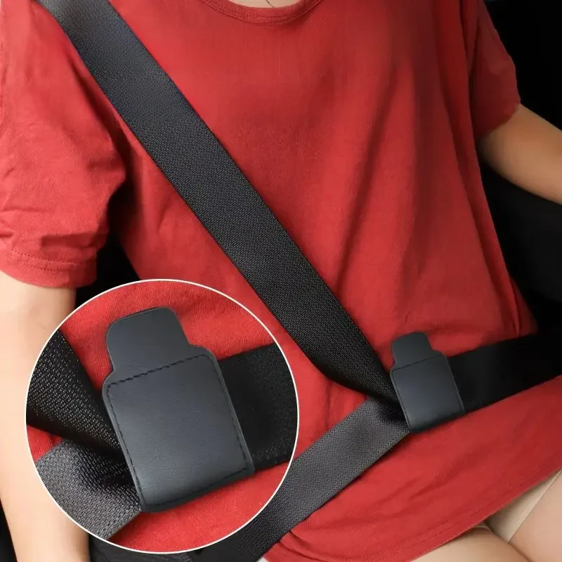 Ajusteur de ceinture de sécurité de voiture en cuir PU, limiteur de ceinture de sécurité, Clip fixe, Clip de verrouillage, Anti-étirement du cou, Protection du ventre, style de voiture