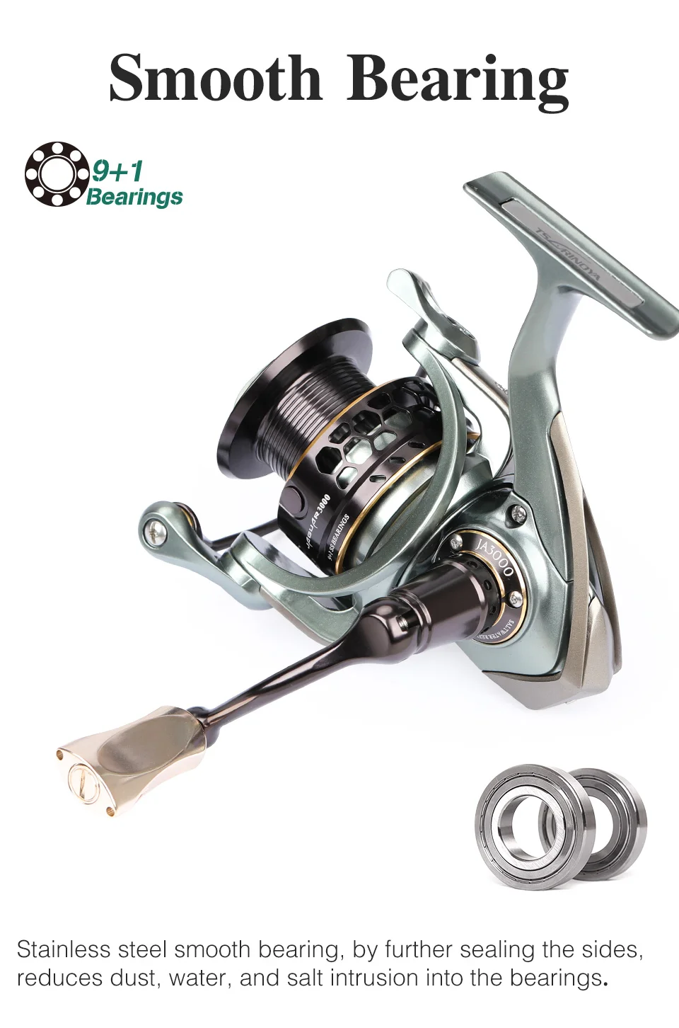 TSURINOYA 2 Spool Spinning Angeln Reel JAGUAR 1000 2000 3000 185G 6KG Max Carbon Drag Karpfen Salzwasser Reel bass Hecht Rad – Detail 11