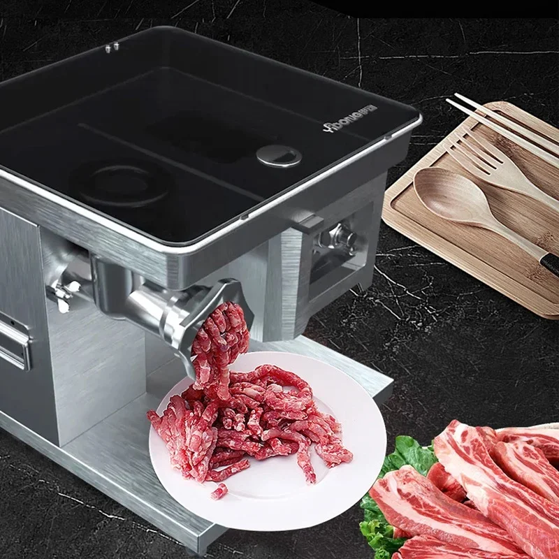 110V 220V Commercial Household Meat Grinder 2600W Dual Motor Stainless Steel Meat Slicer Machine
