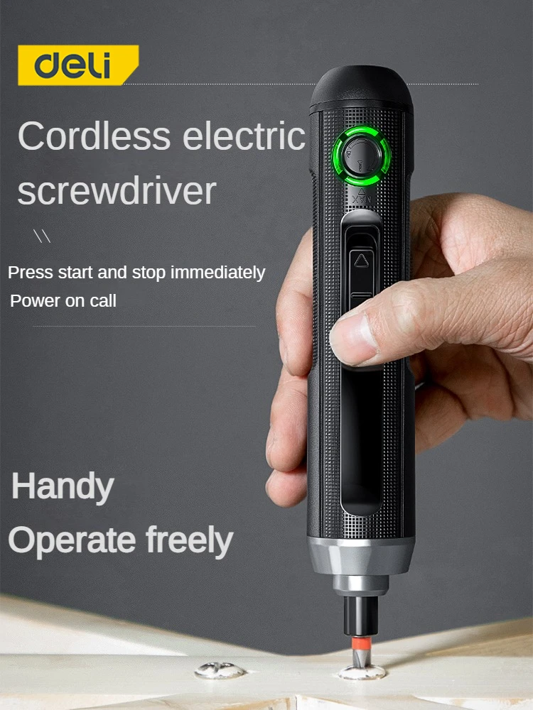 Imagem -02 - Deli Cordless Screwdriver Grupo Bateria de Lítio Recarregável Ferramentas Elétricas Embalagem do Presente Lâmpada Led 3.6v