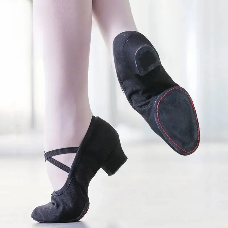 Femmes chaussures de danse filles Ballet Jazz Salsa chaussures semelle souple talons bas enfants danse pantoufles rose noir rouge enfants baskets latines