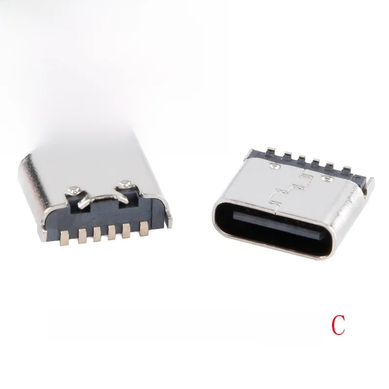 10 szt./5 szt. Złącze USB TYPE-C 6PIN Pionowe z Naklejką 6,8MM 180 Stopni Szybkie USB-3.1 3A Gniazdo Żeńskie do Transferu Danych — zdjęcie 2