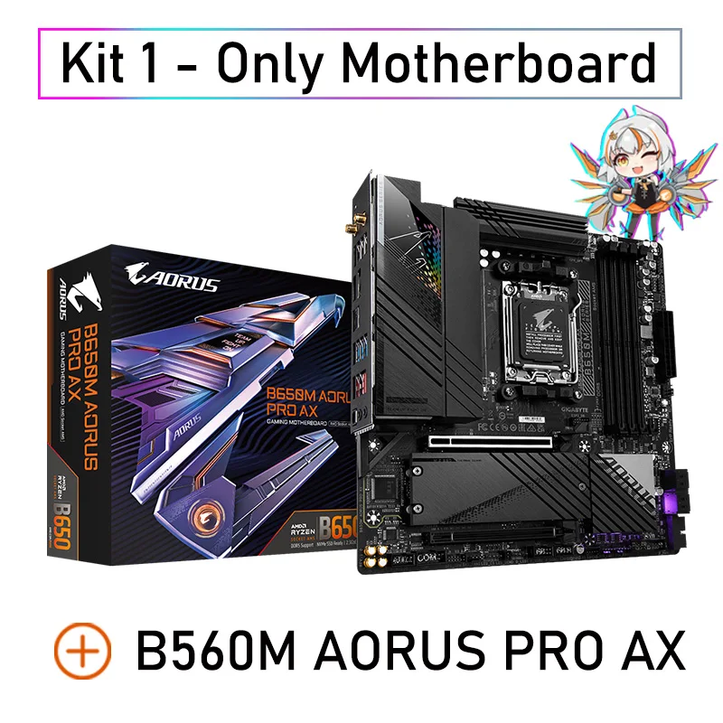 AMD RYZEN 9 7900X Processor AM5 With Gigabyte B650M AORUS PRO AX Motheboard AM5 Ryzen Kit AM5 R9 7900X CPU Combo DDR5 M.2 New