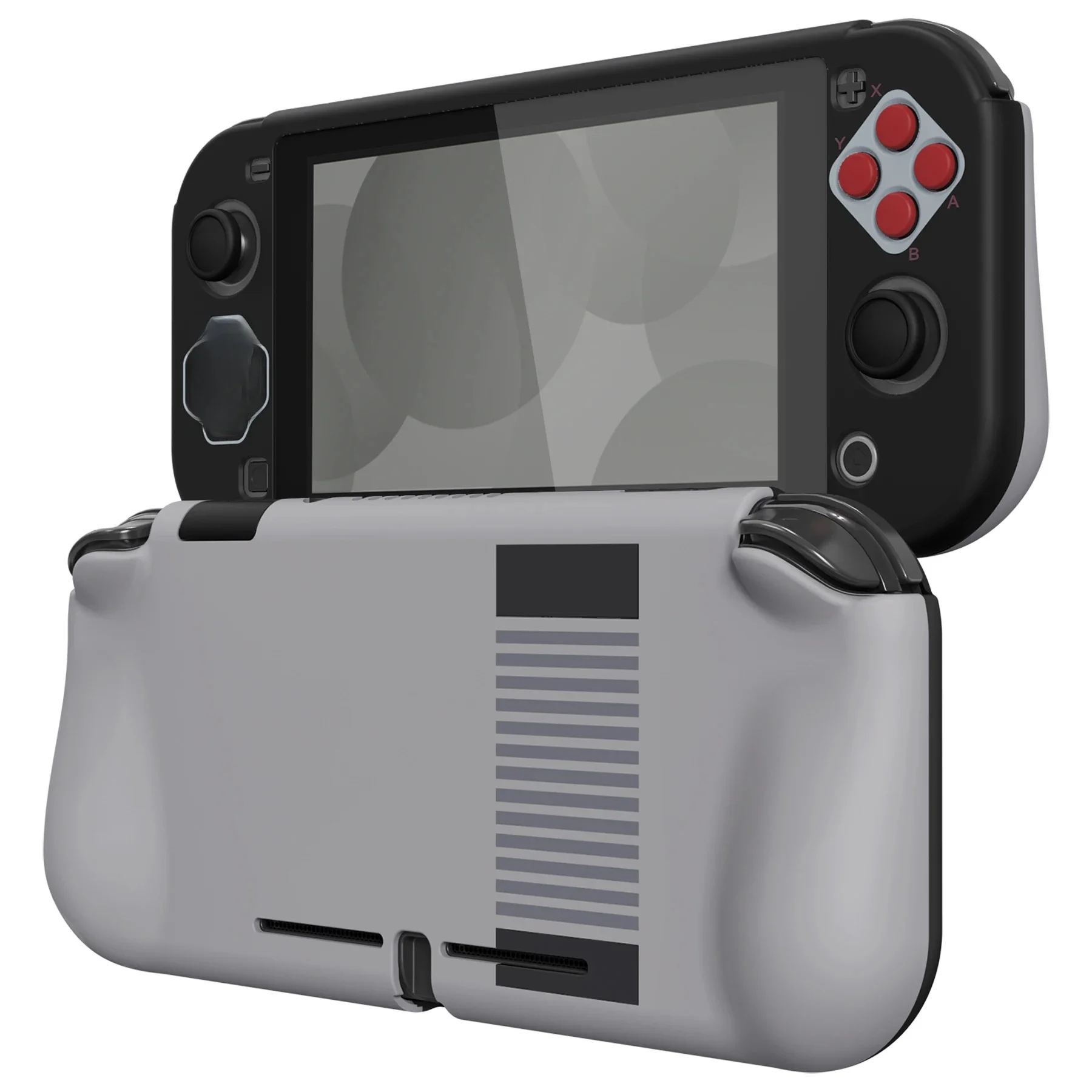 Ergonomiczne etui ochronne PlayVital ZealProtect do Nintendo Switch Lite z osłoną ekranu i uchwytami na kciuki – klasyczny styl NES — zdjęcie produktu 7