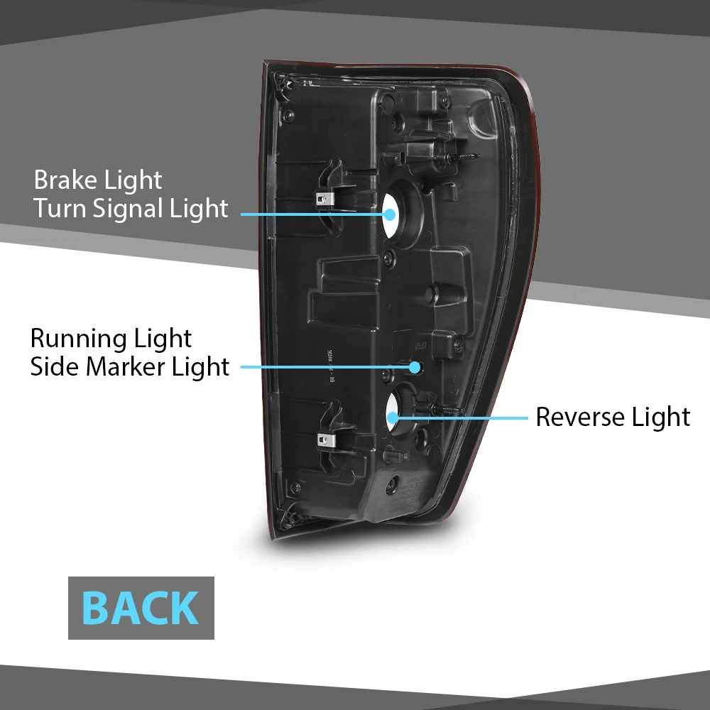 الفرامل الخلفية الذيل مصابيح سائق اليسار أضواء خلفية الهالوجين صالح ل 19-23 Gmc سييرا واضح/عدسة حمراء كروم الإسكان مقاوم للماء