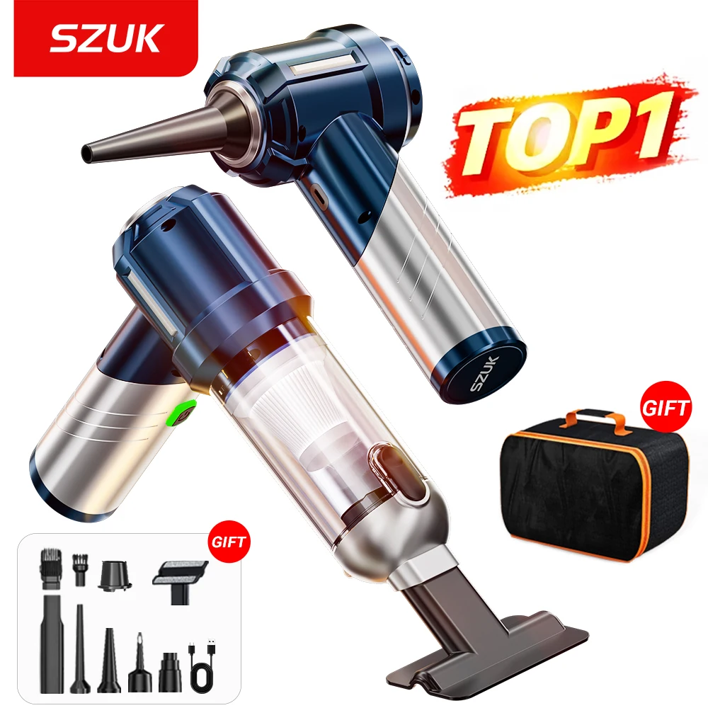 SZUK Car Vacuum Cleaner Powerful Air Blower 18000PA Strong Suction Mini Cleaning Machine Wireless Handheld Vacuum Cleaner