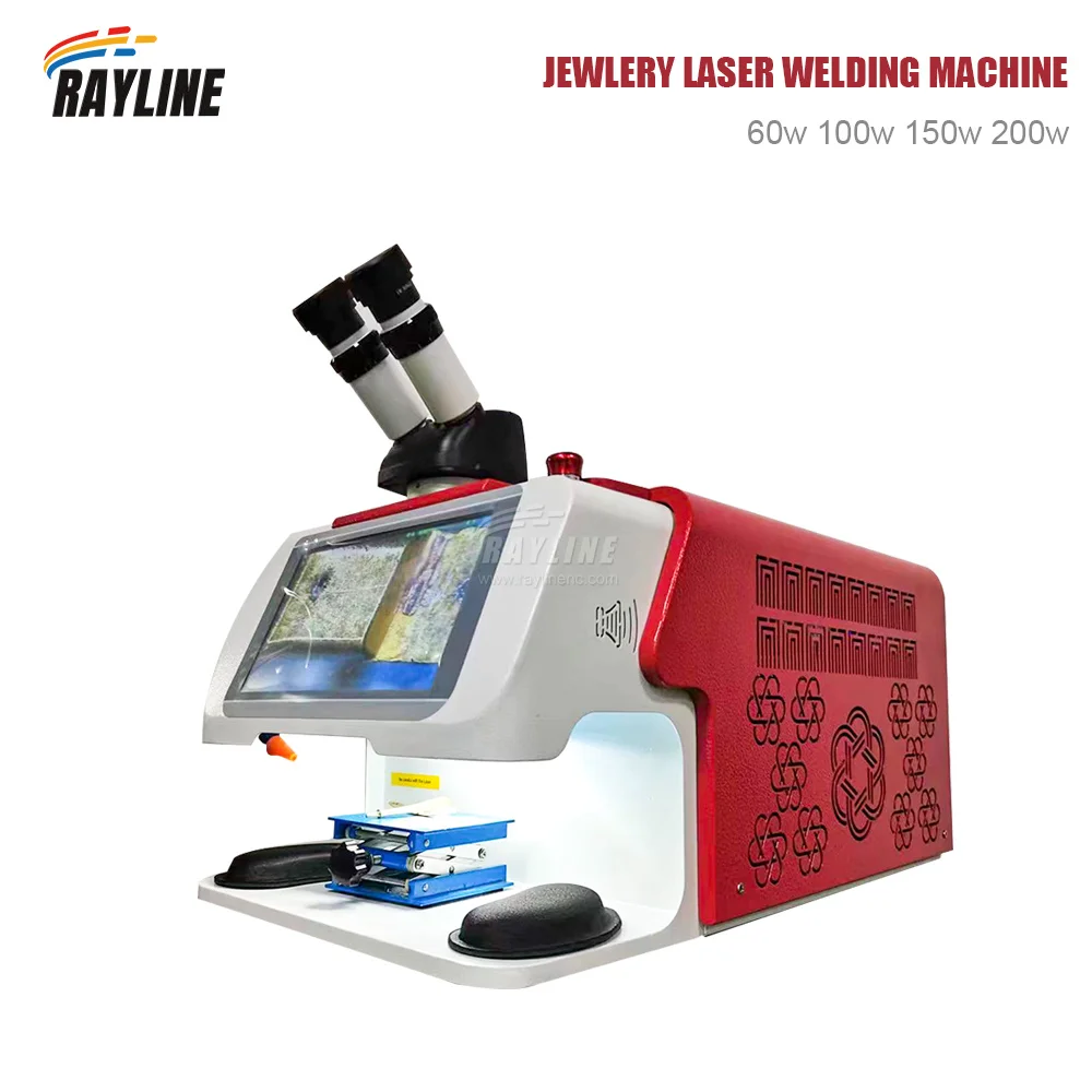 Hot Sale Jewelry Laser Welding Machine 100W 200W With CCD Touch Screen Microscope  For Gold Silver Ring Metal Soldering 220/110V