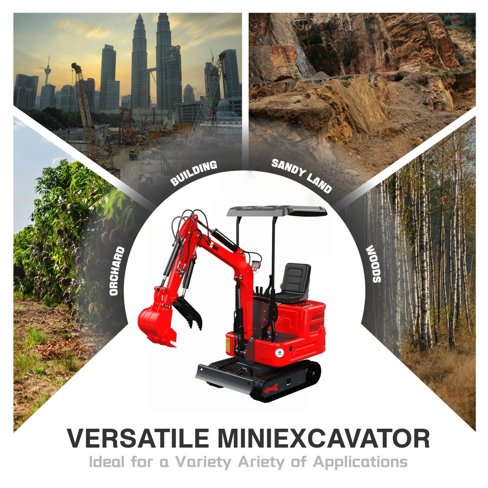 Full Payment not a Deposit MP16R 2000lb Mini Excavator with Hydraulic Thumb Clamp and Kubota Engine