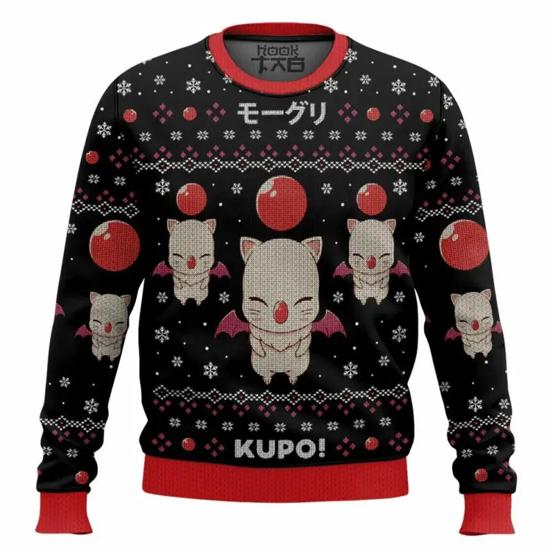 Kupo Moogle Ugly Sweater Funny Holiday Party Pullover Plus Size Xmas Jumper for Men Women Kids Christmas Sweater Gift 2026