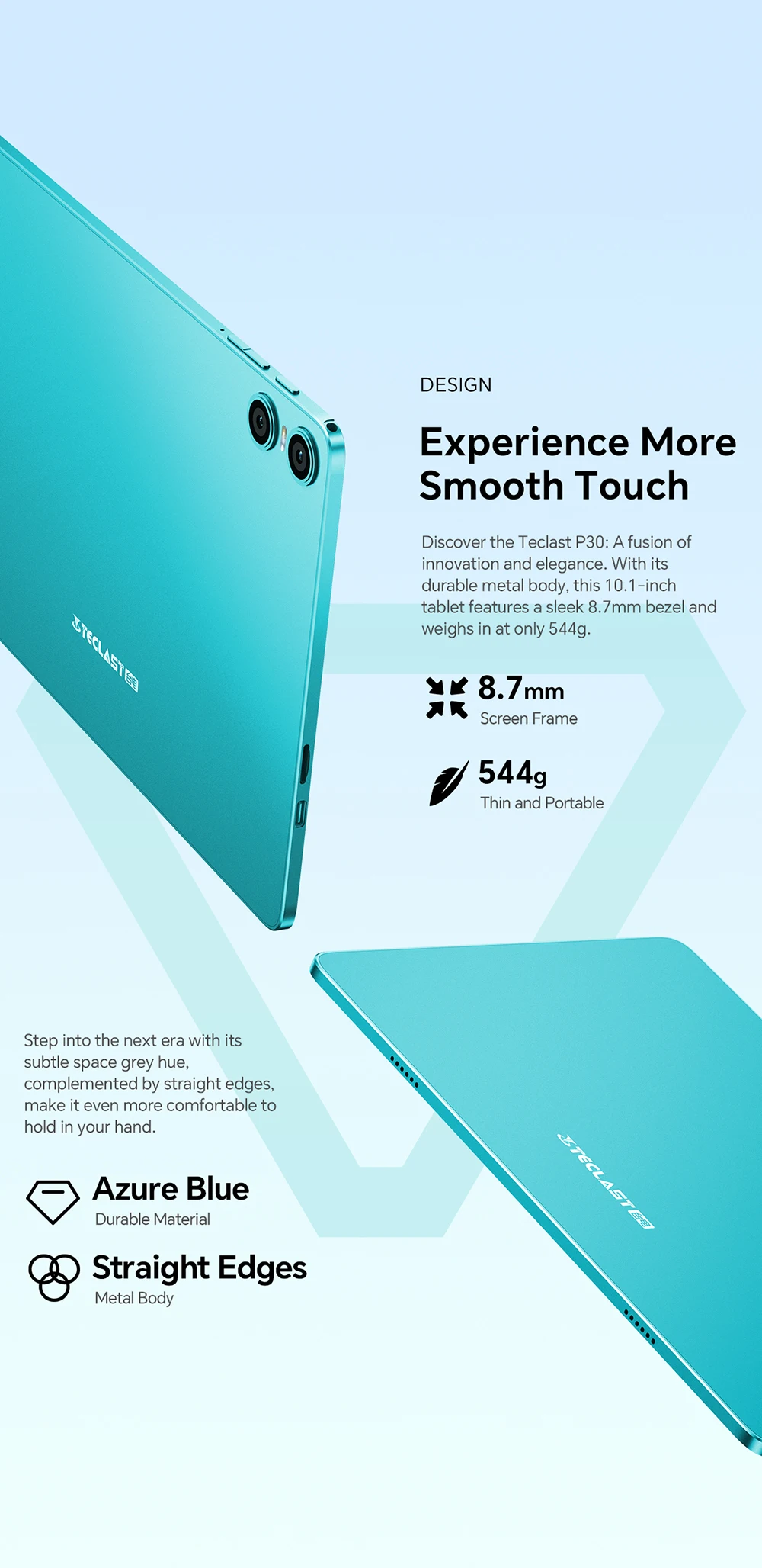 Teclast P30 Tablet 10.1 inch Android 16 12GB RAM 128GB ROM 1280x800 Unisoc T7200 Octa Core 6000mAh 5G&2.4G Wi-Fi