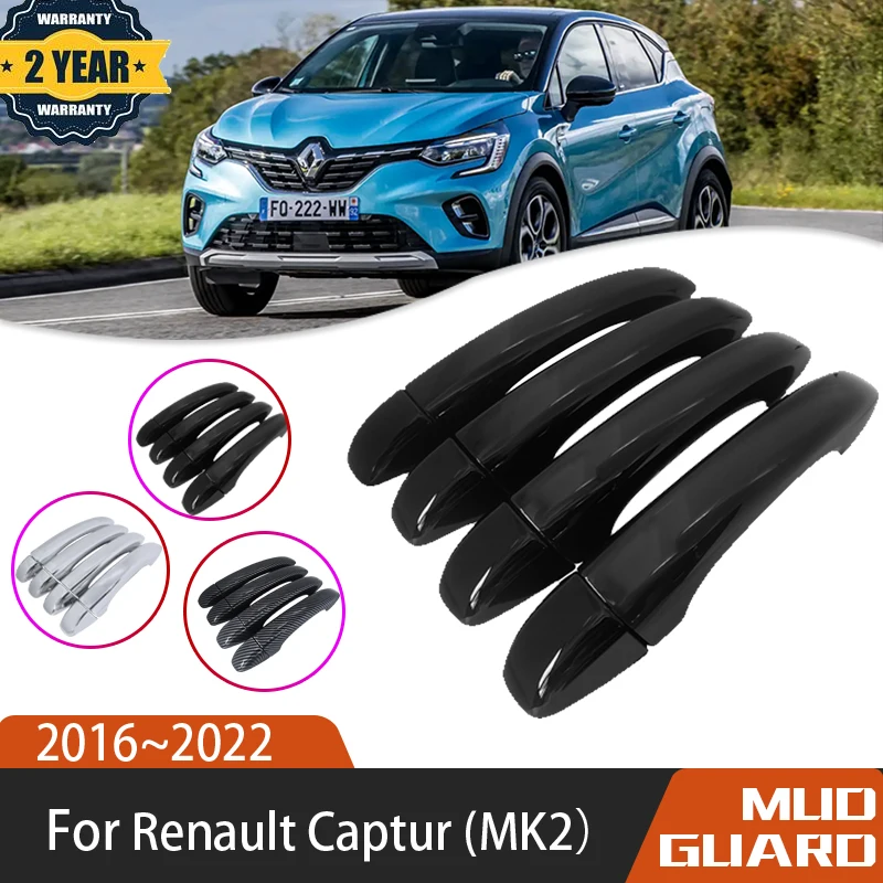 

Car Scratch Proof Black Door Handle Exterior For Renault Grand Captur Kaptur HA MK2 2016~2022 Car Accessories Anti-dirty Sticker