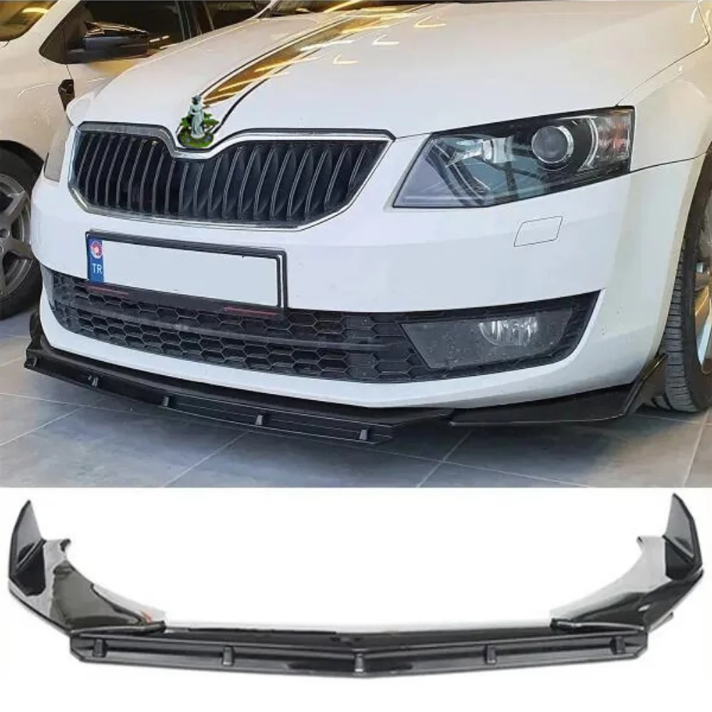 Brbs 3 Pcs Front Bumper Lip For Skoda Octavia 1996-2024 Body Kit Car Accessories Spoiler Diffuser Flap Sport Bumper