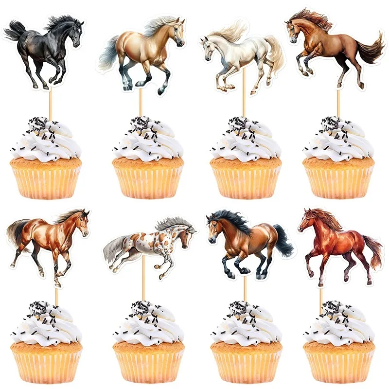 Décoration de Gâteau Thème Course de Cheval, Animaux, Joyeux Anniversaire, Mariage, ixpour Enfants, Garçon, Baby Shower, Chi, Fournitures de Pâtisserie, Bricolage