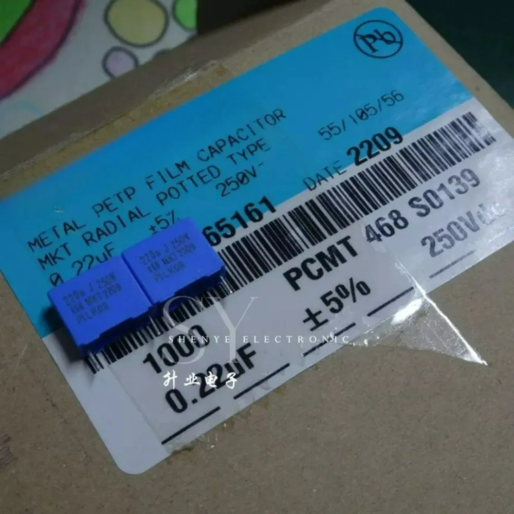 10pcs/lot MKT468 0.22uf 250V 220nf u22 224 J Brand New 10mm Film Capacitor PCMT468S0139