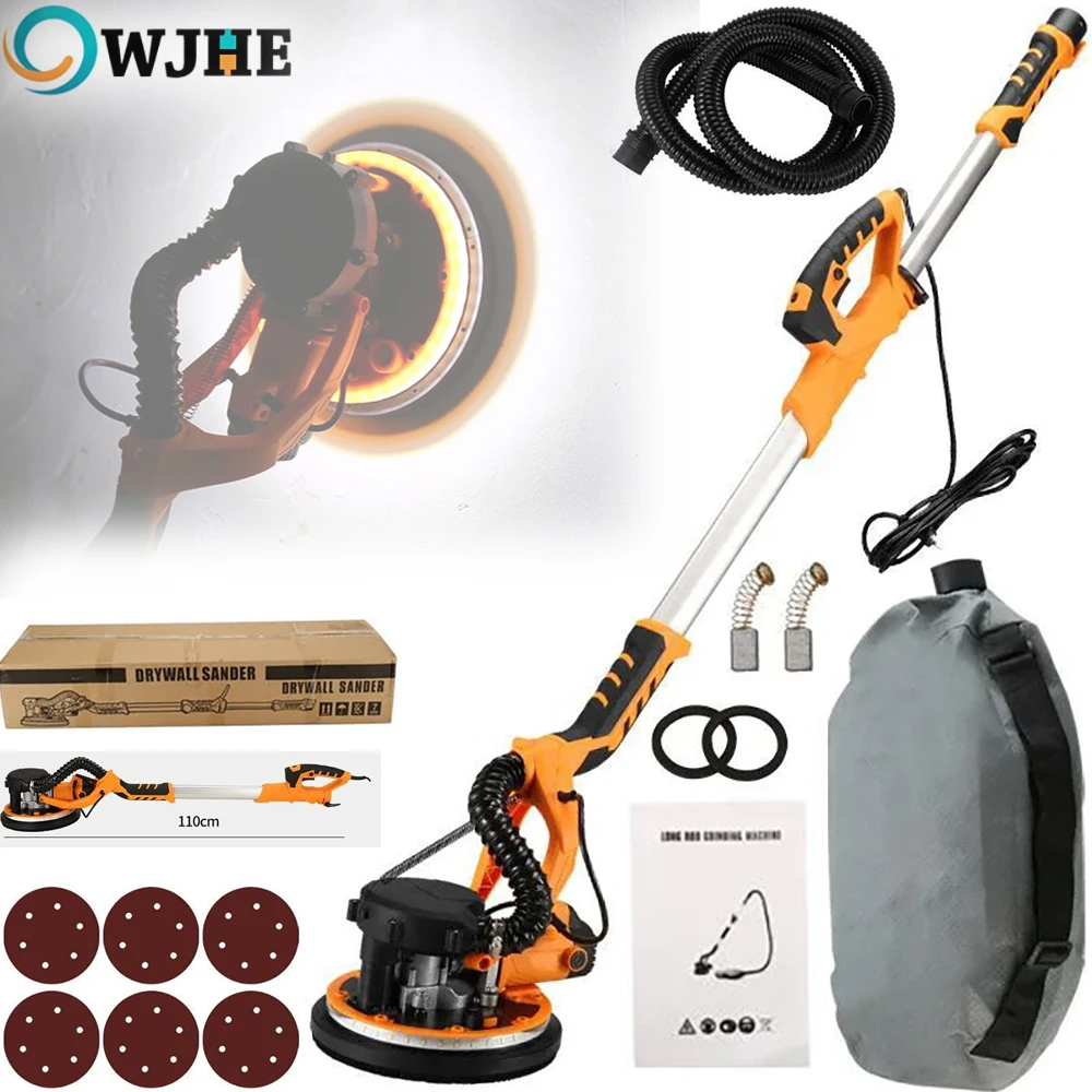 1390W Levigatrice elettrica per cartongesso Levigatrice per muro Stucco senza polvere Autoaspirante Smerigliatura Lucidatrice portatile Polvere automatica