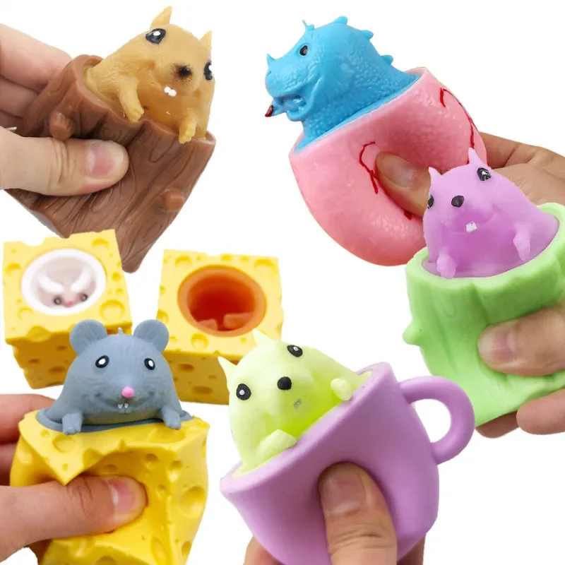 Bloc d'astronaute citrouille écureuil amusant, jouet Anti-stress à presser, figurines cache-cache, jouets Anti-Stress pour enfants et adultes