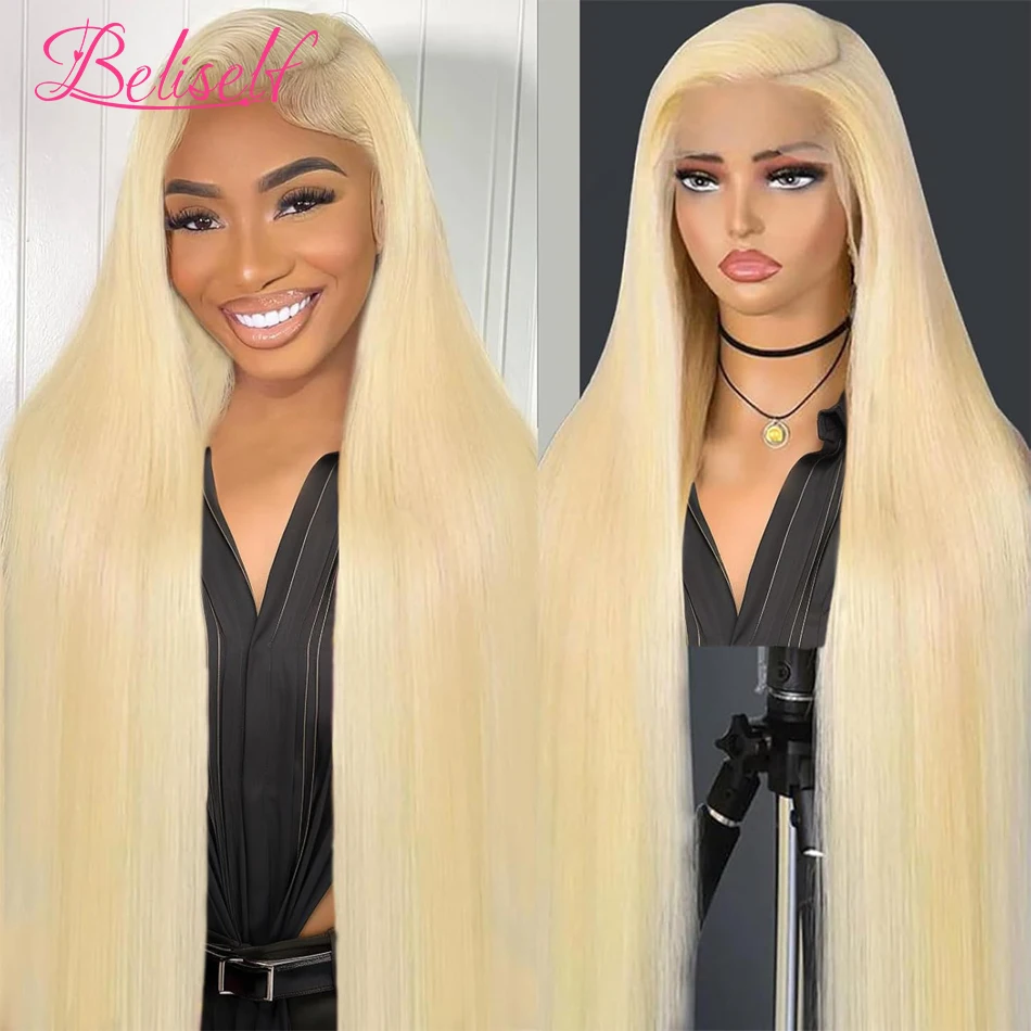 

Beliself 13x6 HD Lace Front Wigs Human Hair Straight Honey Blonde Human Hair Wig 13x6 HD Lace Wig Pre Plucked 5x5 Closure Wig