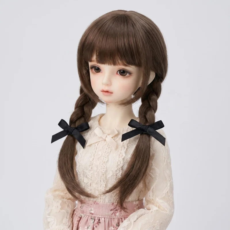 JD676 Pretty Braid BJD Wigs Suit For 1/8 1/6 1/4 1/3 Blythe Doll Hair From 5-6inch to 11-12inch Double Ponytails Wig Accessories