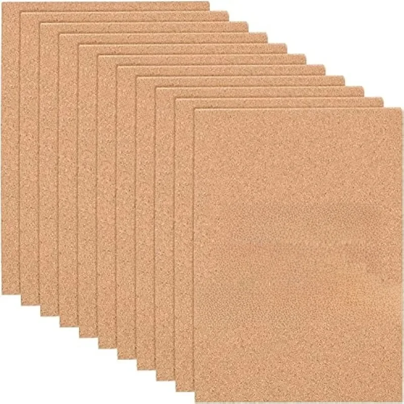 10 szt. arkuszy korkowych A4 11,5 x 8,2 cala (grubość 2 mm) Prostokątne arkusze korkowe do dekoracji ścian, imprez — zdjęcie 2