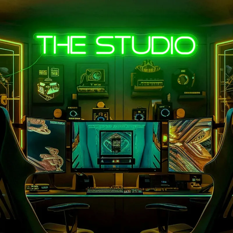 The Studio Neon Sign Custom Led Neon Light Recording Music Studio Night Light Room Decor On Air LED Neon Sign Studio Neon Decor