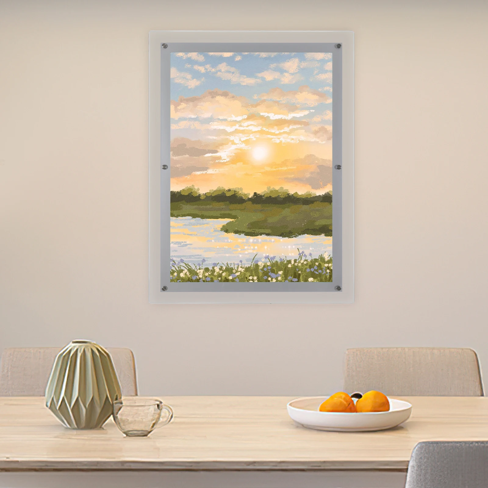 صندوق إطار عرض إعلاني مزود بإضاءة LED من الأكريليك الشفاف، حامل لافتة إضاءة LED مثبت على الحائط لمسرح الأفلام والعروض الترويجية وما إلى ذلك