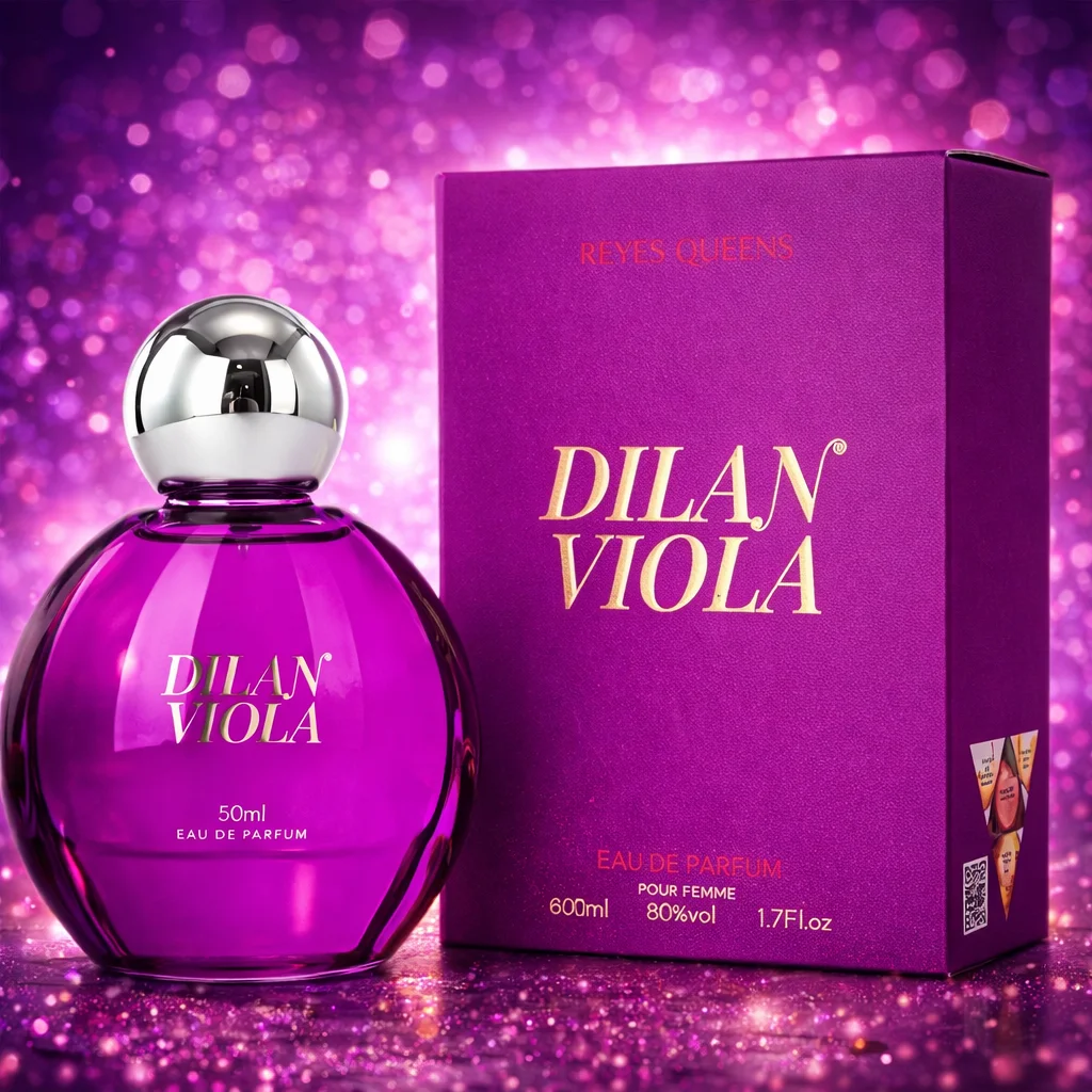 Reyes Queens - Dilan Viola Eau de Parfum 50 ml. Parfum féminin aux notes douces, fruitées et florales élégantes, avec une base douce et enveloppante.