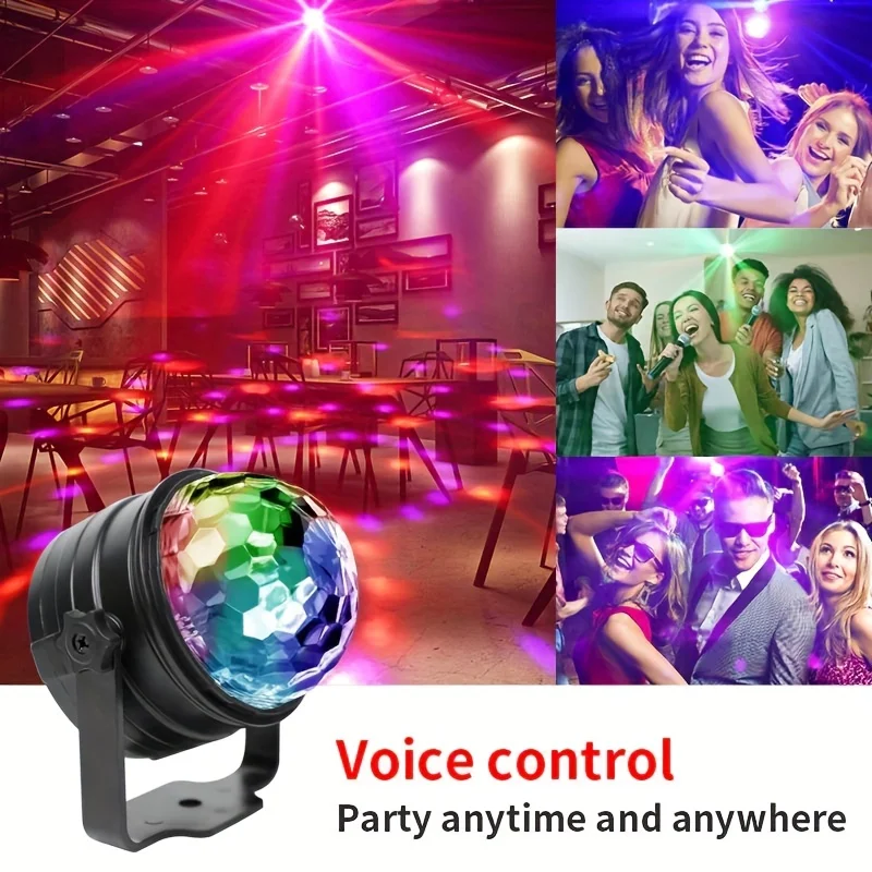 Mini Magic Ball Sound Control Led Lighting, Disco Party Ball Lights, Sound Activated Party Lights with Remote Control 7 Color