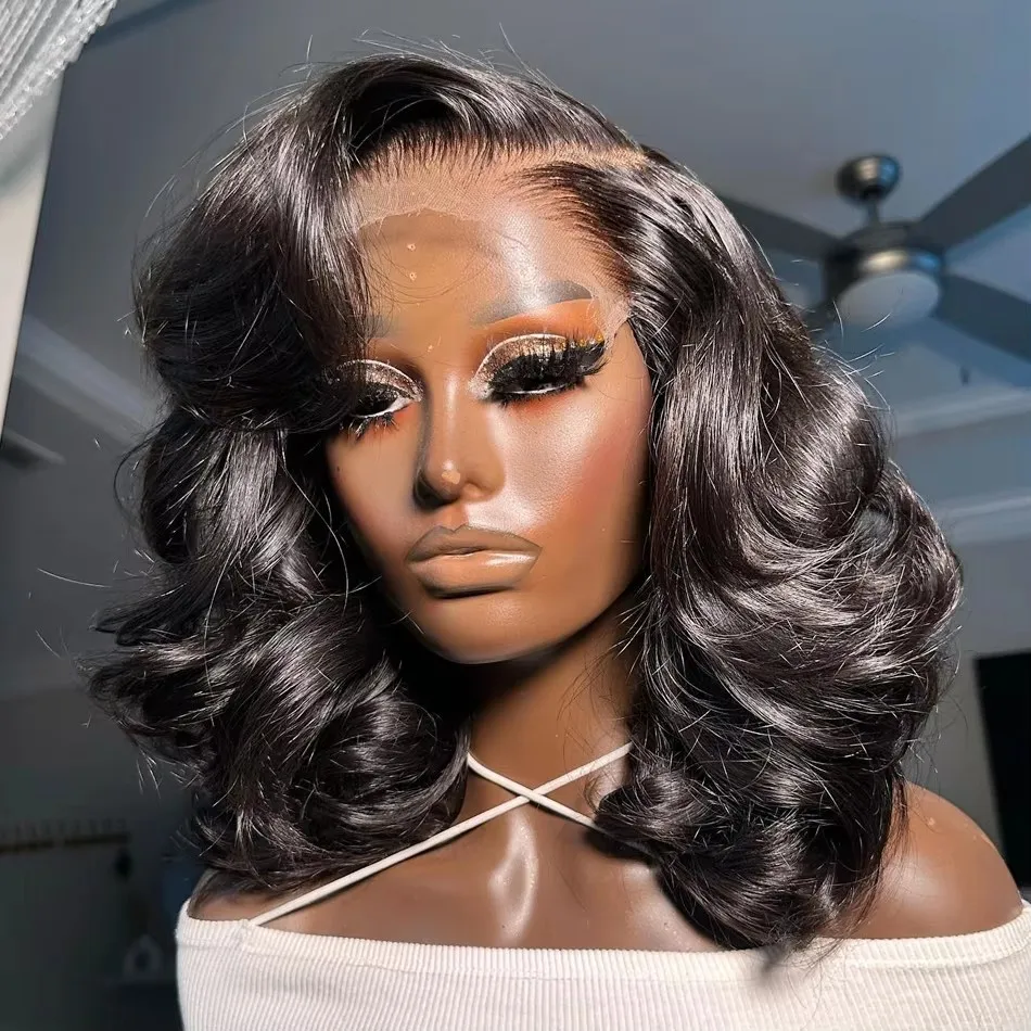 

Brazilian Short Bob 13x6 HD Transparent Lace Front Body Wave 13x4 Lace Frontal Human Hair Wavys 5x5 Closure Wig For Women