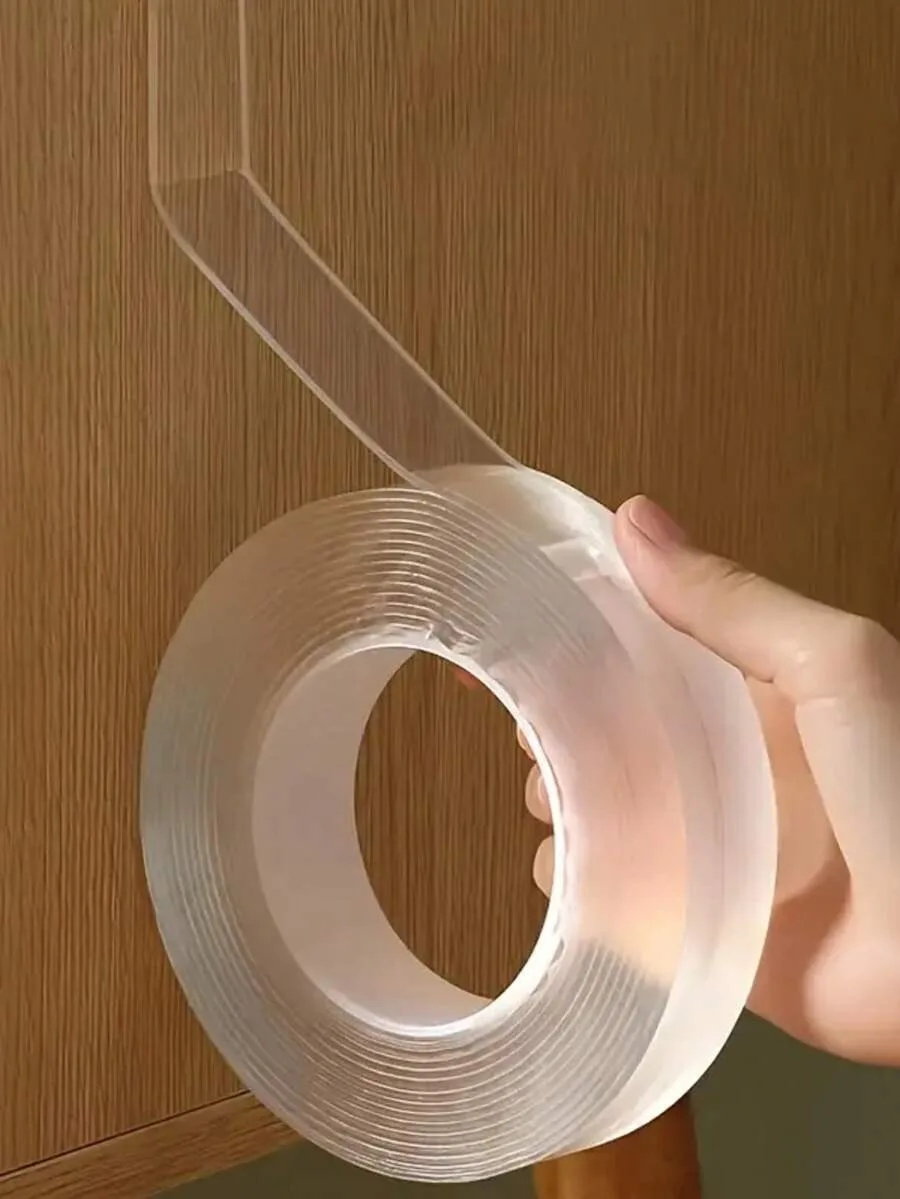 1PC High Viscosity Nano Double Sided Tape, Paste Items Without Traces Without Damaging Walls, With Strong Adhesive, More Solid Than Hooks, Washable Double Sided Tape, Reusable Waterproof Double Sided Tape For Multi-Scene Use