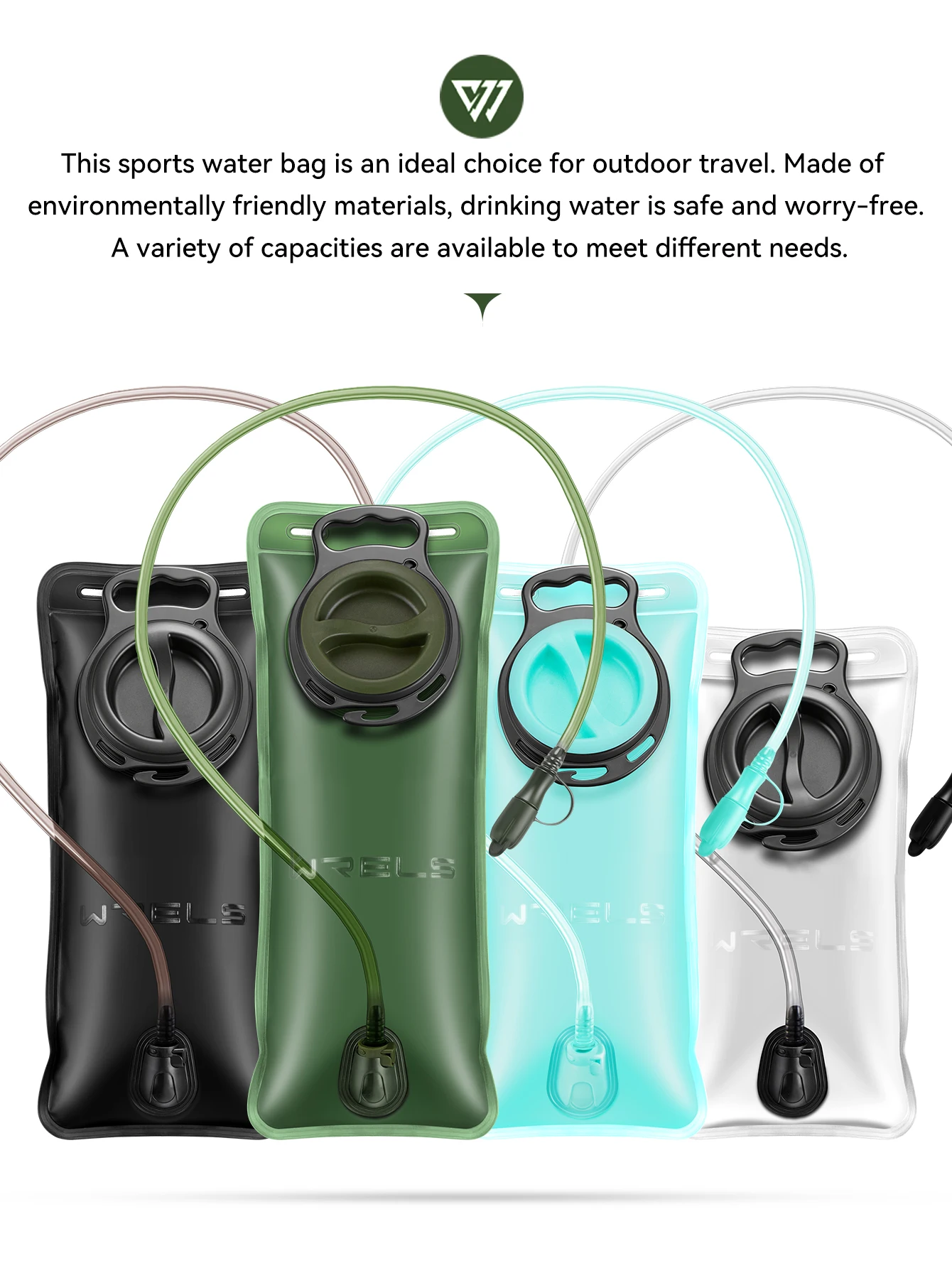 WRELS 1,5L/2L/2,5L/3L Trinkblasen-Auffangbeutel, auslaufsicherer Wasserbehälter, BPA-freier Wasserbeutel für Wandern, Radfahren, Laufen und Sport – Detail 2