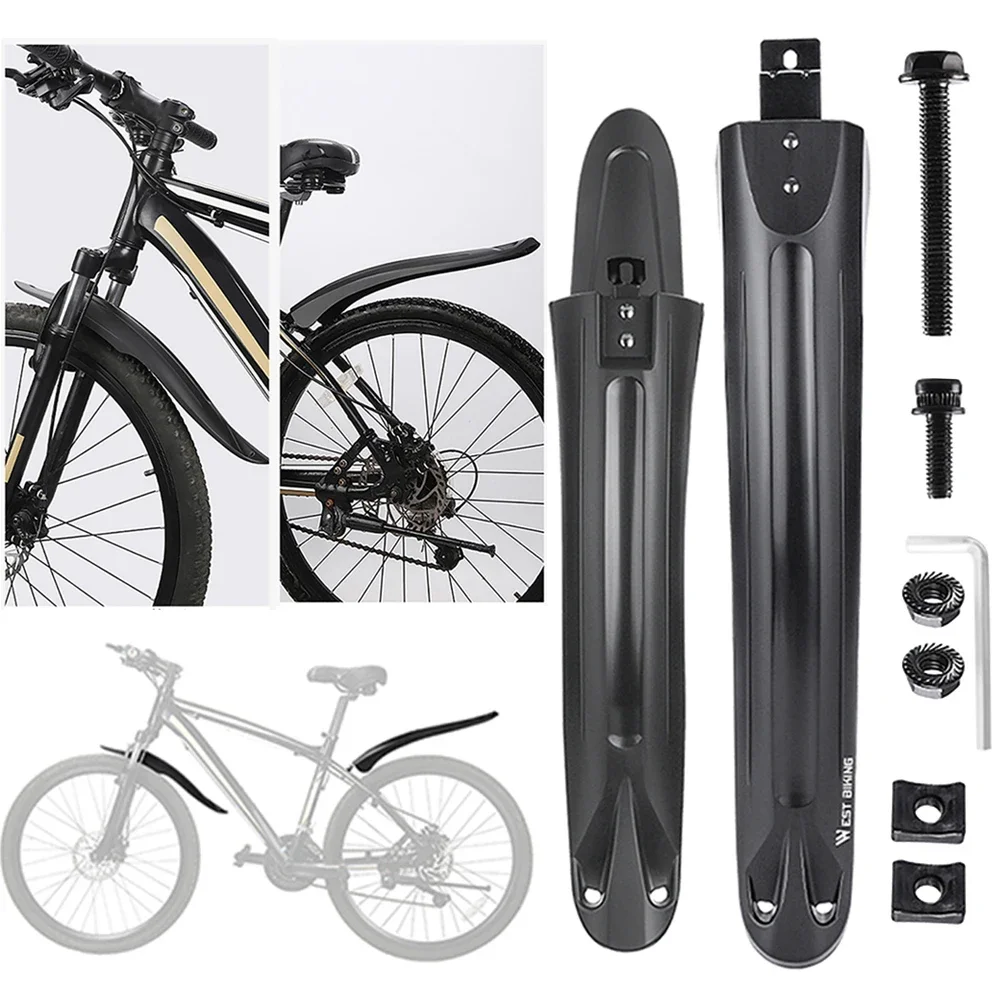 AliExpress 2/1Sets Mountain Bike Fender Set MTB 26-29 universal Mudguard Widen Extension Mud Protector Screw