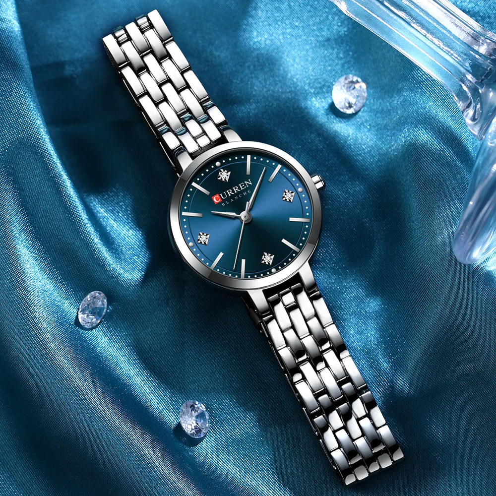 CURREN Women's Watch New Diamond Set Small Dial Watches Women's Luxury Steel Chain Band Watches