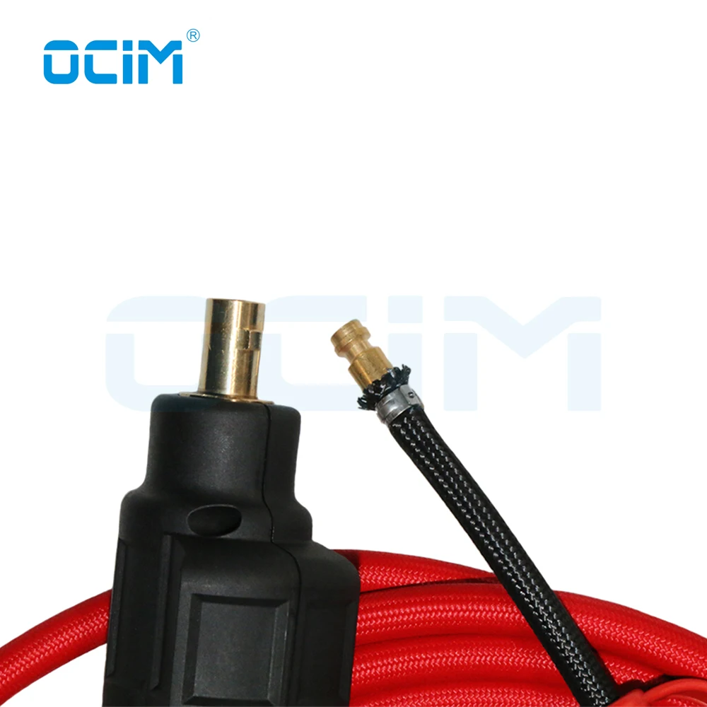 Tig Welding Gun Torch WP17 WP17F WP17V WP17FV 4M Red super soft Hose 35-70 Euro Connector
