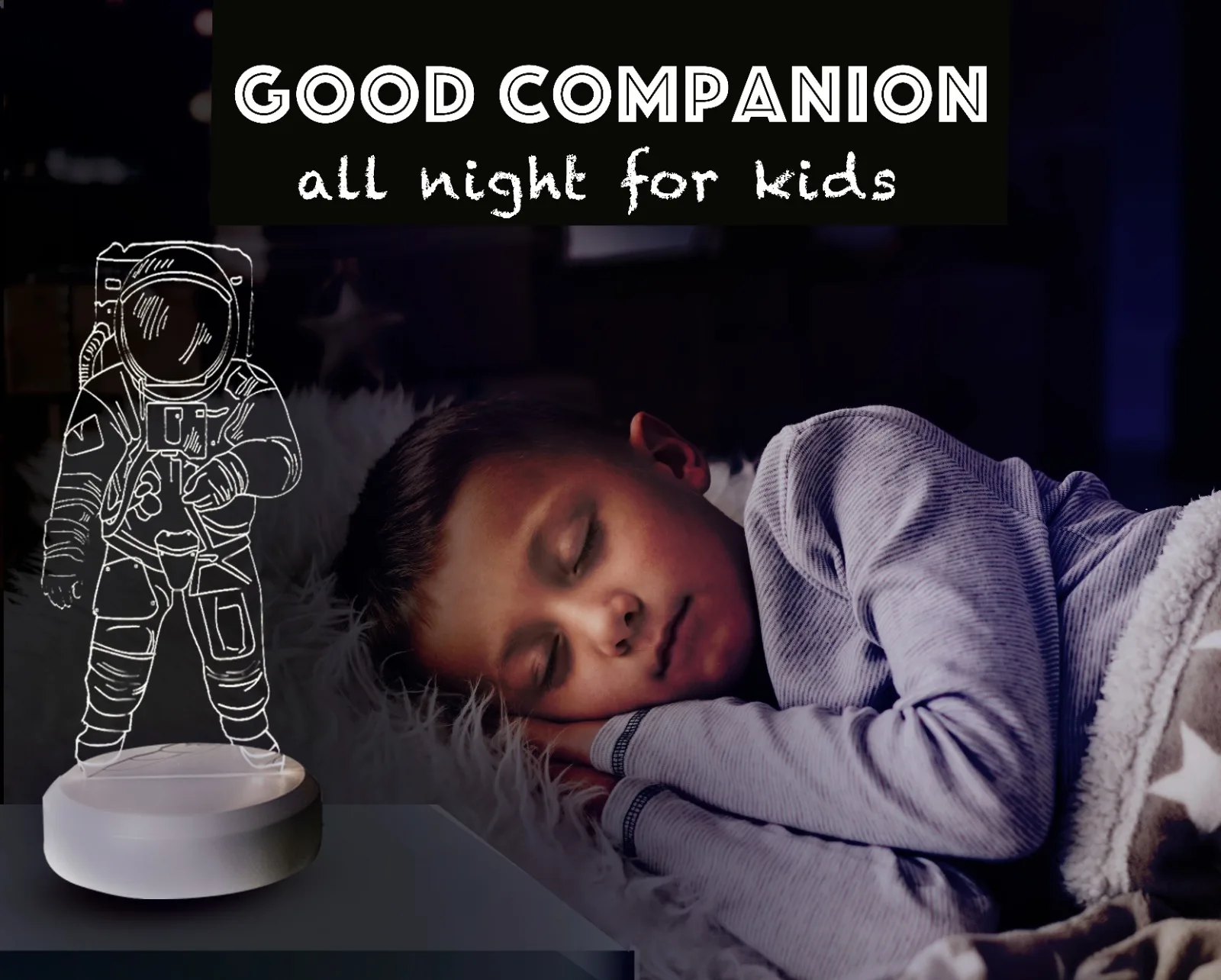 Galaxy Astronaut Battery Powered Night Light - This space-themed night light, reminiscent of the astronomical universe, features