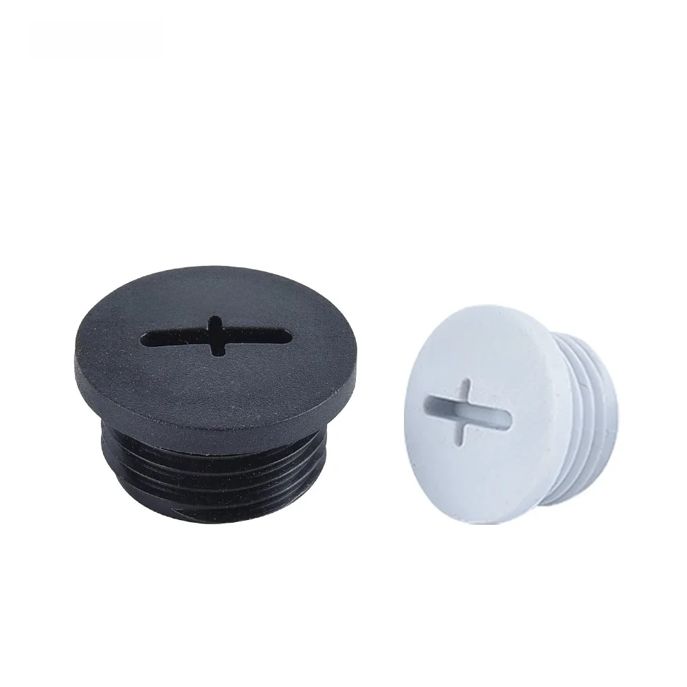 Bouchons en plastique en forme de croix noirs, bouchons de trou filetés, nylon étanche, blanc, M16X1.5, M20X1.5, M22X1.5, M25X1.5, haute qualité, 10 pièces