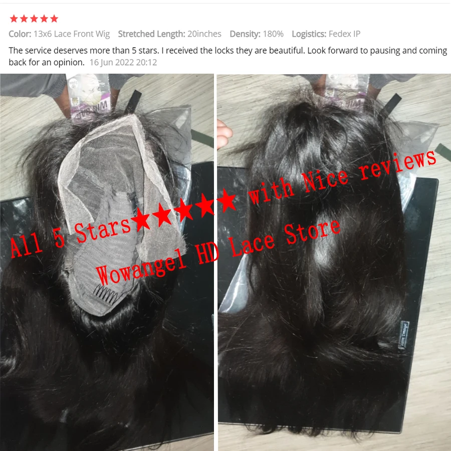 WOW ANGEL HD Lace Frontal Perücke 250% 13x6 HD Lace Front Perücke Glattes Haar Unsichtbare HD Lace Hautschmelzende HD Lace Front Echthaarperücke – Detail 8