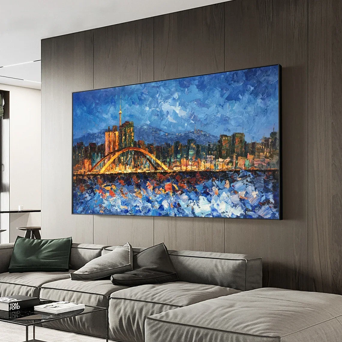 

Original South Korea Seoul oil paintings On Canvas art modern abstract painting texture cityscape framed wall art wall pictures