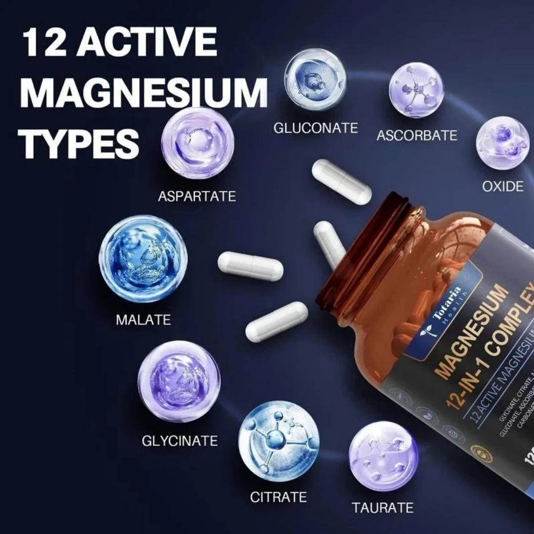 【3 bottles】Magnesium 12 in 1 Complex 700mg - Glycinate Citrate Malate Taurate