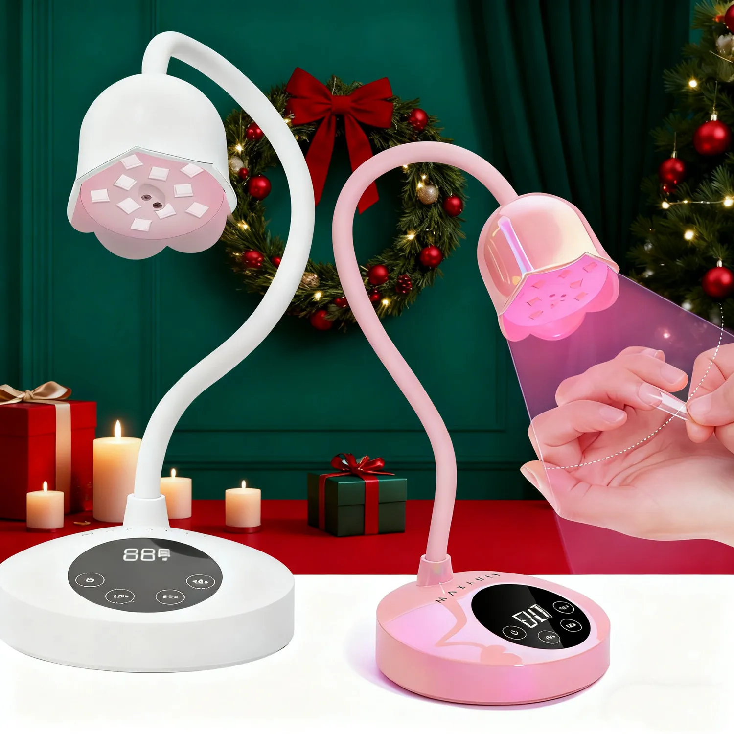 مصباح أظافر من Makartt للأشعة فوق البنفسجية لطلاء الأظافر، مجفف أظافر محمول قابل لإعادة الشحن لجل تمديد الأظافر، غراء أحجار الراين #1