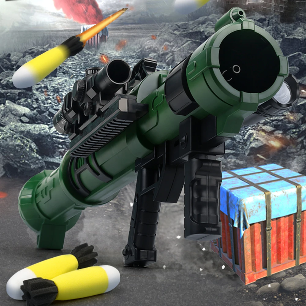 Tactical Rocket Launcher Missile Mortar Airsoft Toys Children\'s Soft Shell Howitzer Gun Light-Emitting Dart Shell Outdoor Sports